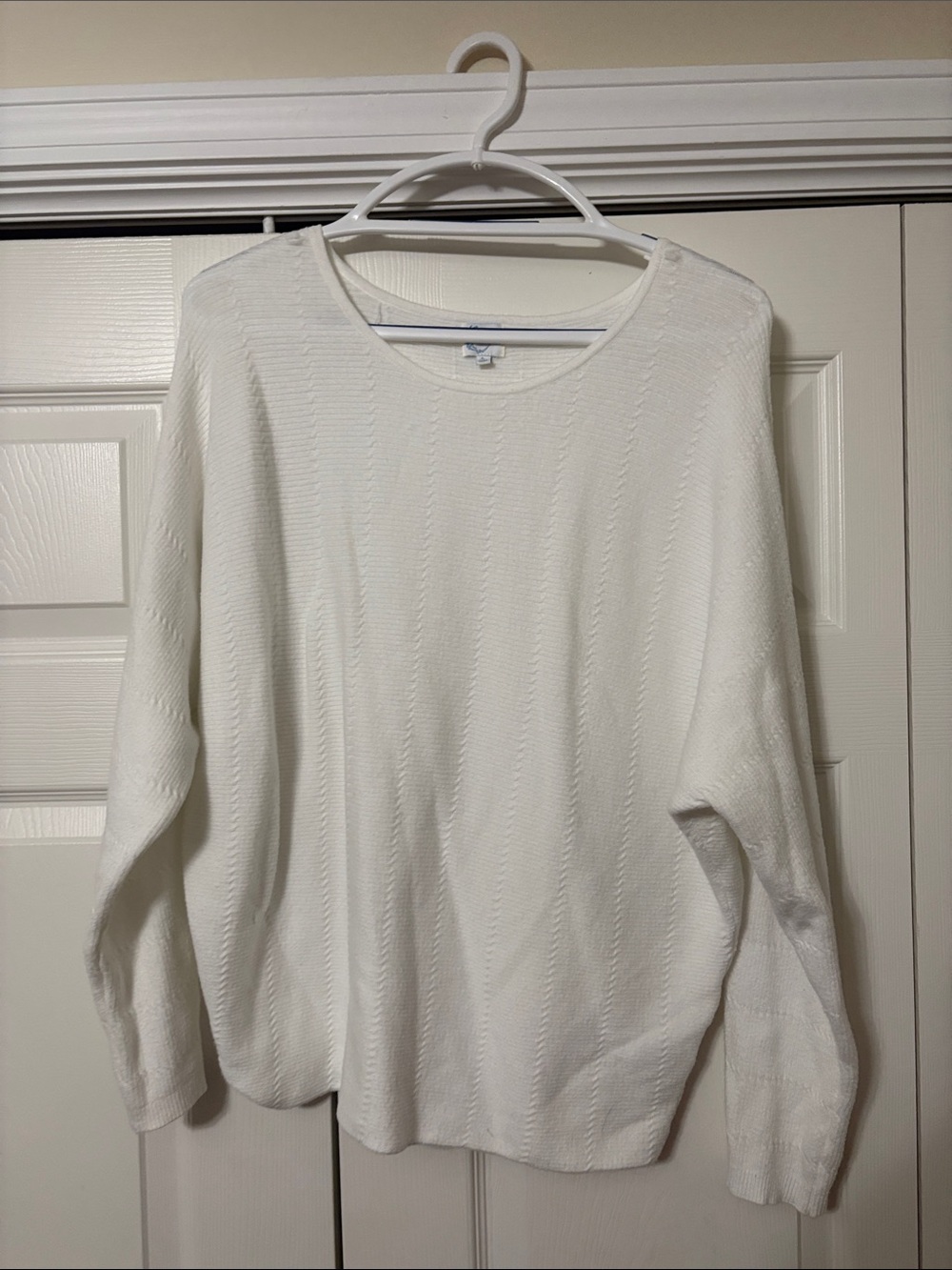 Blue Rain White Crewneck Sweater